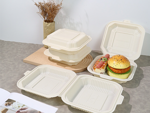 Empaques biodegradables para hamburguesas y comida para llevar de cartón ecológico